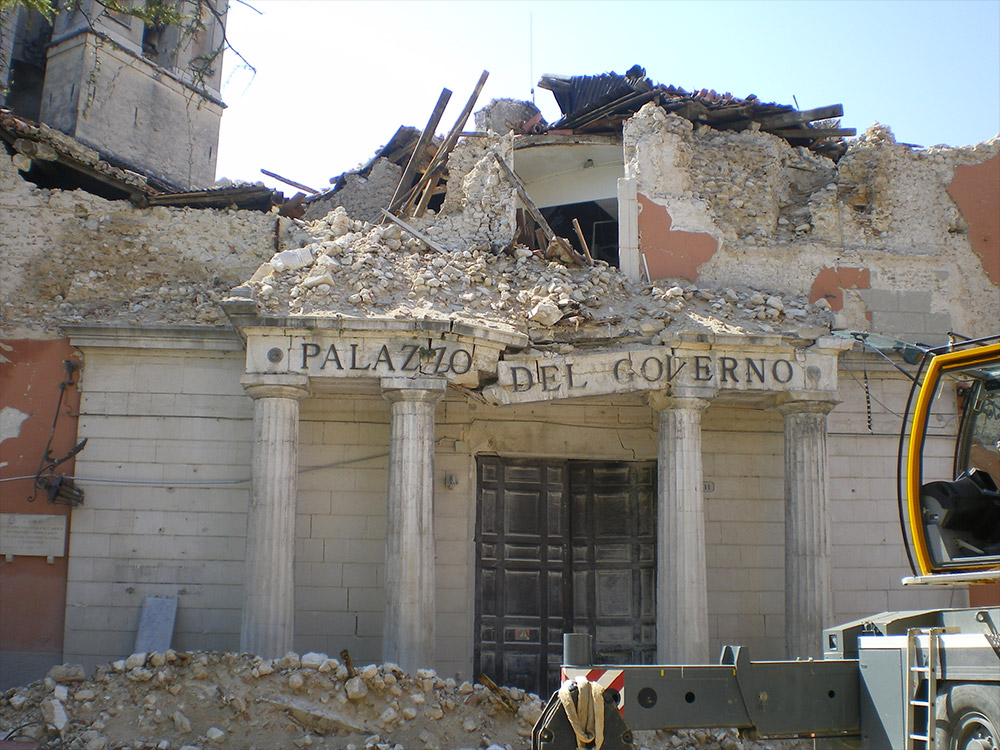 L'Aquila, Abruzzo, Italy. A government's office disrupted by the 2009 earthquake.